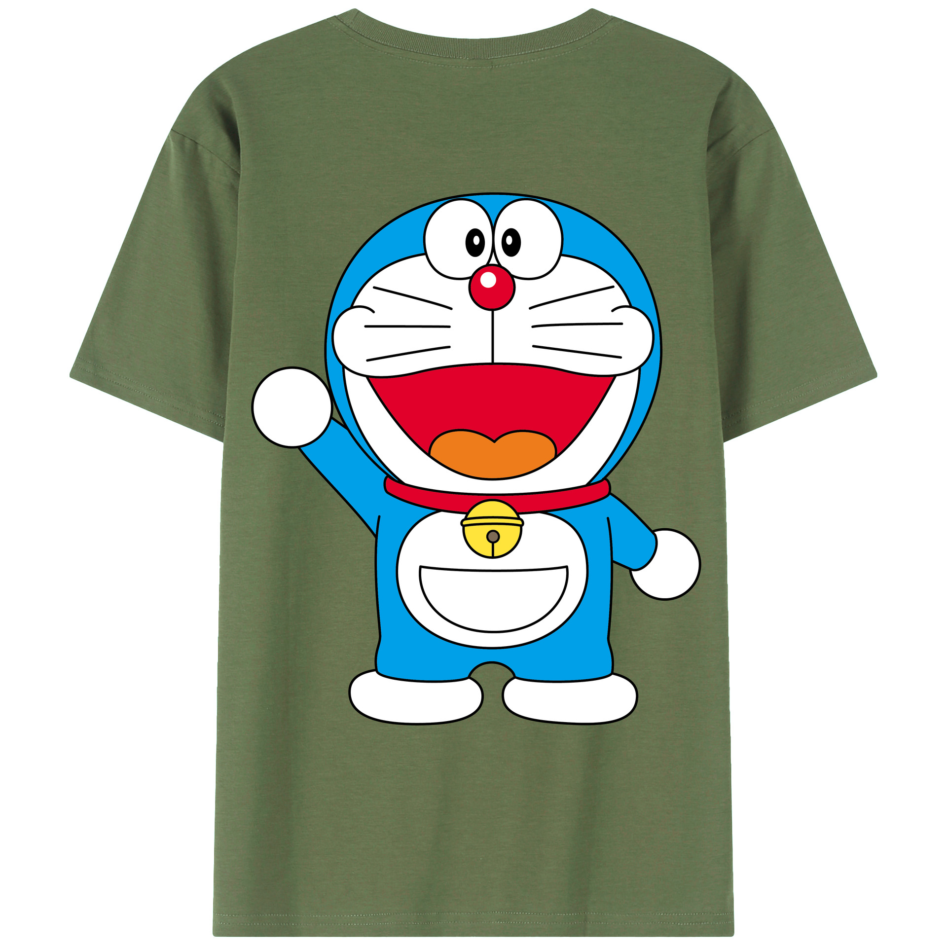 （画像用） ドラえもん Doraemon 綿100％ メンズ半袖Tシャツ（バックプリント） 通気性